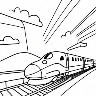 Page A Colorier De Train A Grande Vitesse En Mouvement 59674-47209