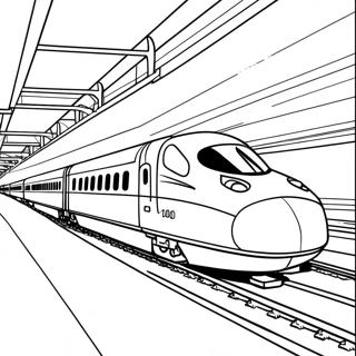 Page A Colorier De Train A Grande Vitesse En Mouvement 59674-47210