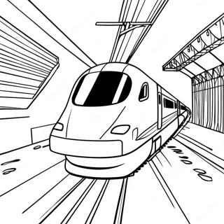 Page A Colorier De Train A Grande Vitesse En Mouvement 59674-47211