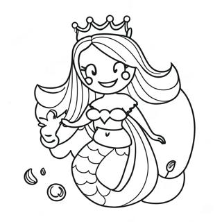 Page A Colorier Elegante Reine Sirene Avec Couronne 60214-47645