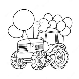 Joyeux Anniversaire Tracteur Pages À Colorier