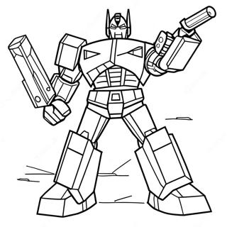 Optimus Prime En Bataille Page A Colorier 61034-48281