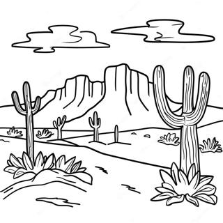 Page A Colorier Du Paysage Desertique Du Sud Ouest 61923-49004