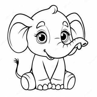 Page A Colorier Dun Mignon Bebe Elephant 62524-49487