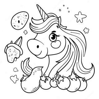 Page A Colorier De Nourriture De Licorne 62563-49506