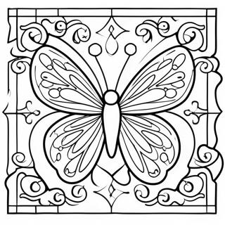 Papillon En Vitrail Pages À Colorier