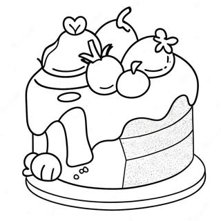 Page A Colorier De Tranche De Gateau Coloree 65454-51809