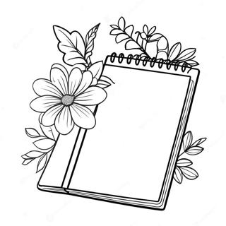 Joli Journal Avec Des Fleurs A Colorier 65714-52014