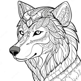 Page A Colorier De La Tete De Loup Majestueuse 68025-53824