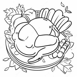 Assiette De Thanksgiving Pages À Colorier