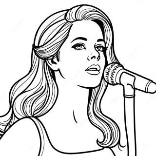 Page A Colorier De Lana Del Rey Chantant Magnifiquement 68505-54209