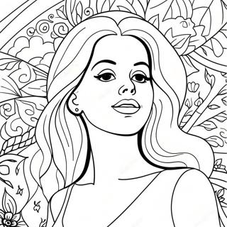 Page A Colorier De Lana Del Rey Chantant Magnifiquement 68505-54211