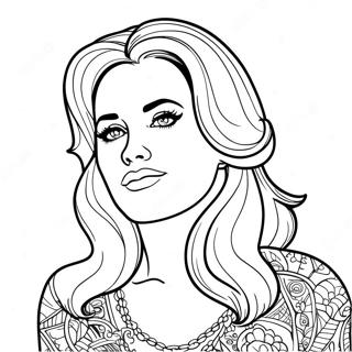 Page A Colorier De Lana Del Rey Chantant Magnifiquement 68505-54212