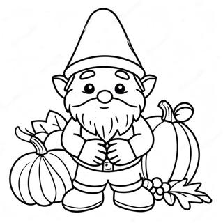 Gnome De Thanksgiving Pages À Colorier