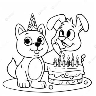 Anniversaire De Bluey Pages À Colorier