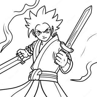 Page A Colorier De Rengoku Avec Une Epee Enflammee 7971-6341