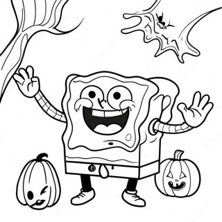 Page A Colorier Spongebob Halloween 8570-6820