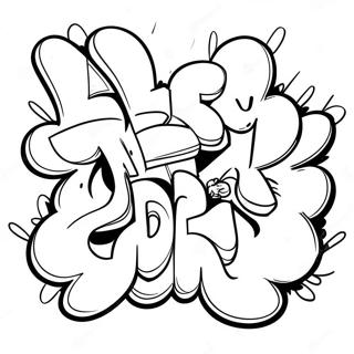 Page A Colorier Art Graffiti Style 9090-7221