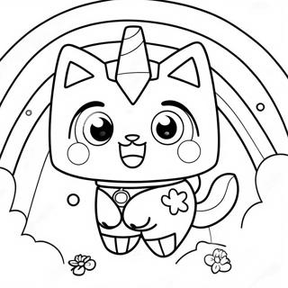 Page A Colorier De Unikitty Heureuse Dans Un Arc En Ciel 9561-7708