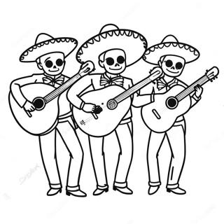 Page A Colorier Dun Groupe De Mariachi Vibrant 991-790