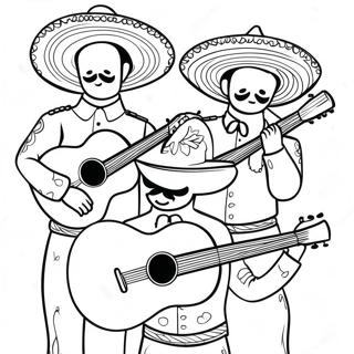 Page A Colorier Dun Groupe De Mariachi Vibrant 991-791